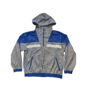 Vintage 80s PUMA Windbreaker Lightweight Pullover Activewear Run Workout Jacket